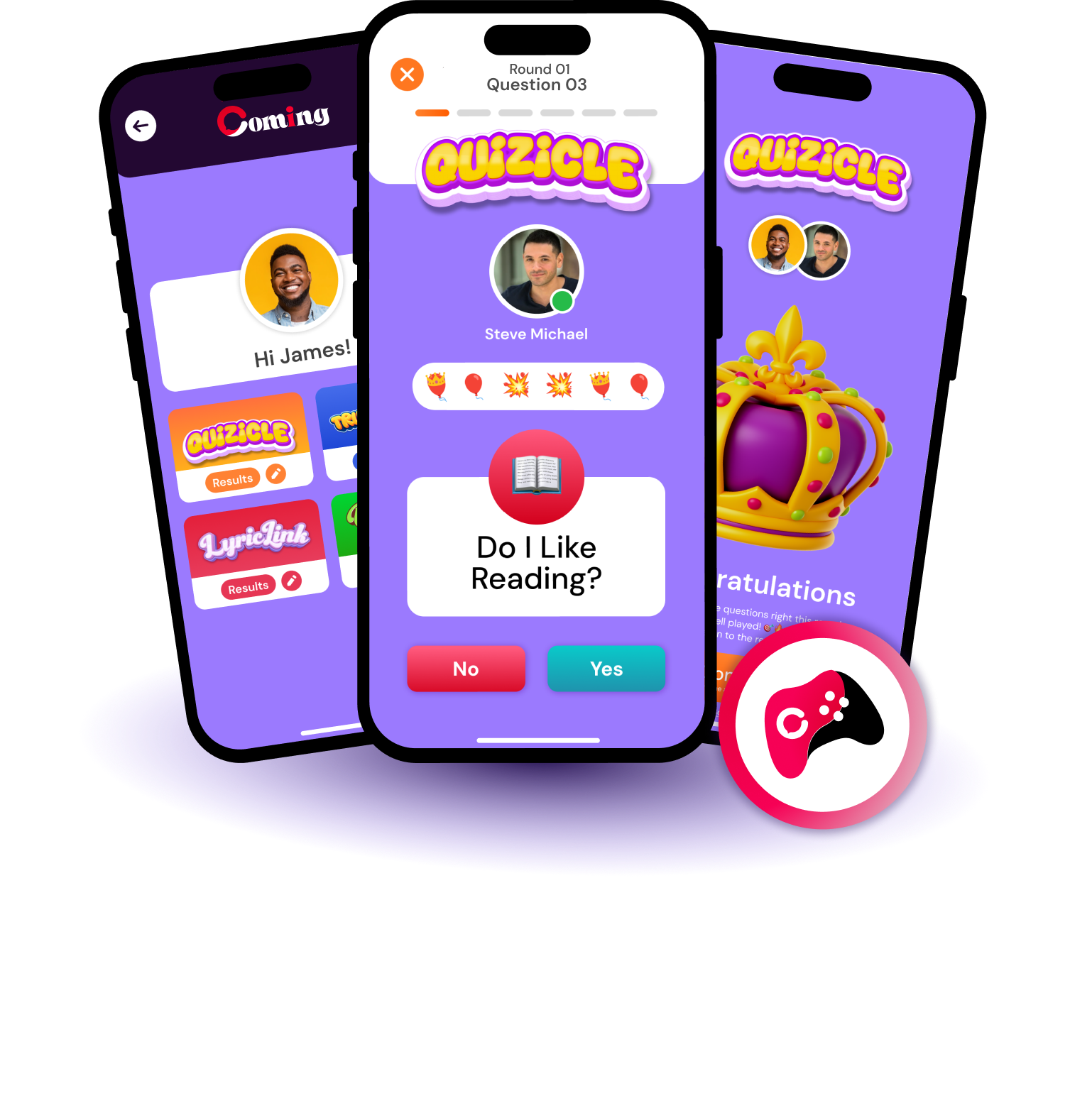 Phones with app screens